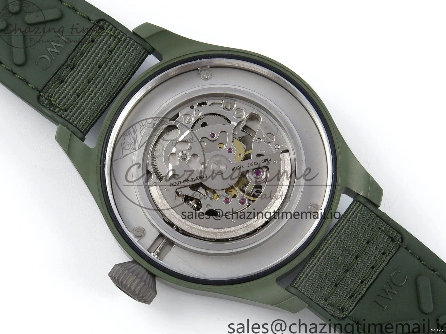 MIROTIME 0515 Big Pilot IW329802 M+F 1:1 Best Edition Green Dial on Green Nylon Strap MY Unique 7002
